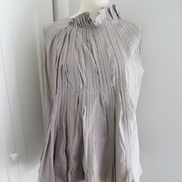 MARNI Tops - MARNI  Sleeveless Ruched Sleeveless Cotton Top in Taupe Sz 42